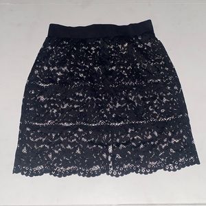 Victoria’s Secret Black Lace Sheer Mini Skirt in Small NWT